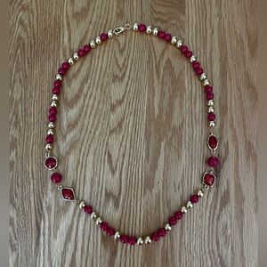 Elegant Red and Gold Beaded Necklace